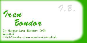 iren bondor business card